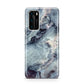 Faux Marble Blue Grey Huawei P40 Phone Case