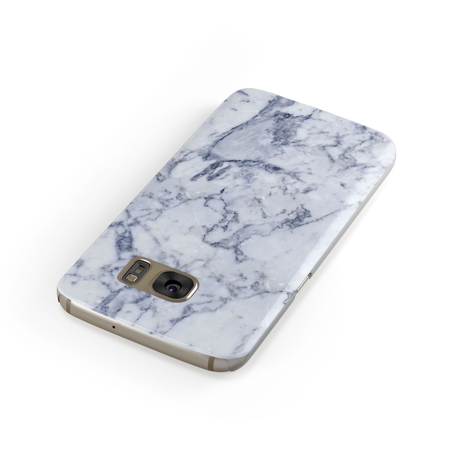 Faux Marble Blue Grey White Samsung Galaxy Case Front Close Up