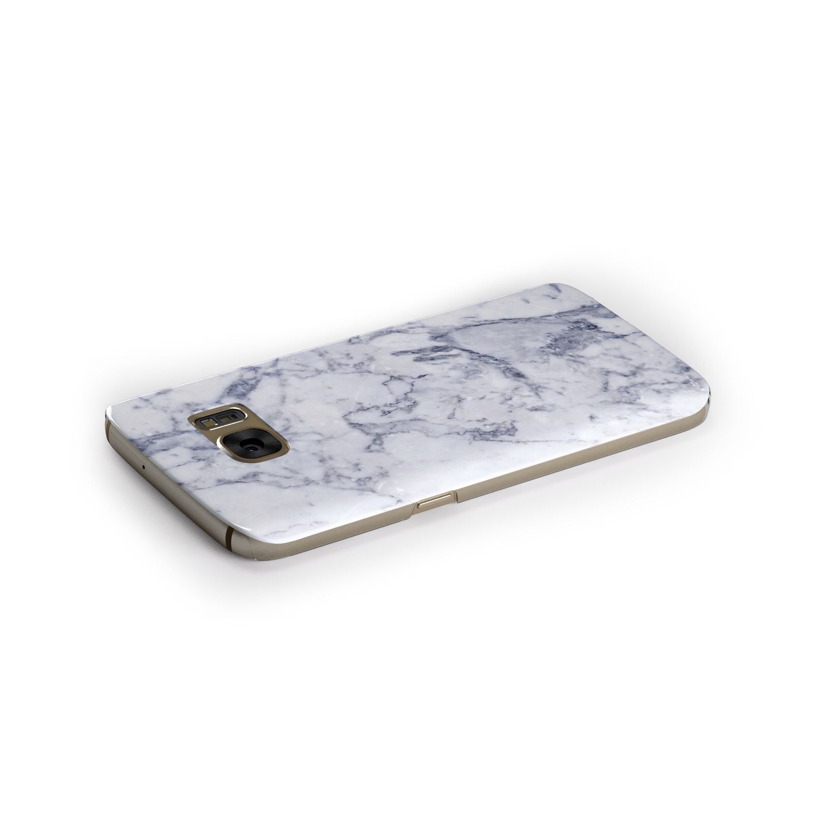 Faux Marble Blue Grey White Samsung Galaxy Case Side Close Up