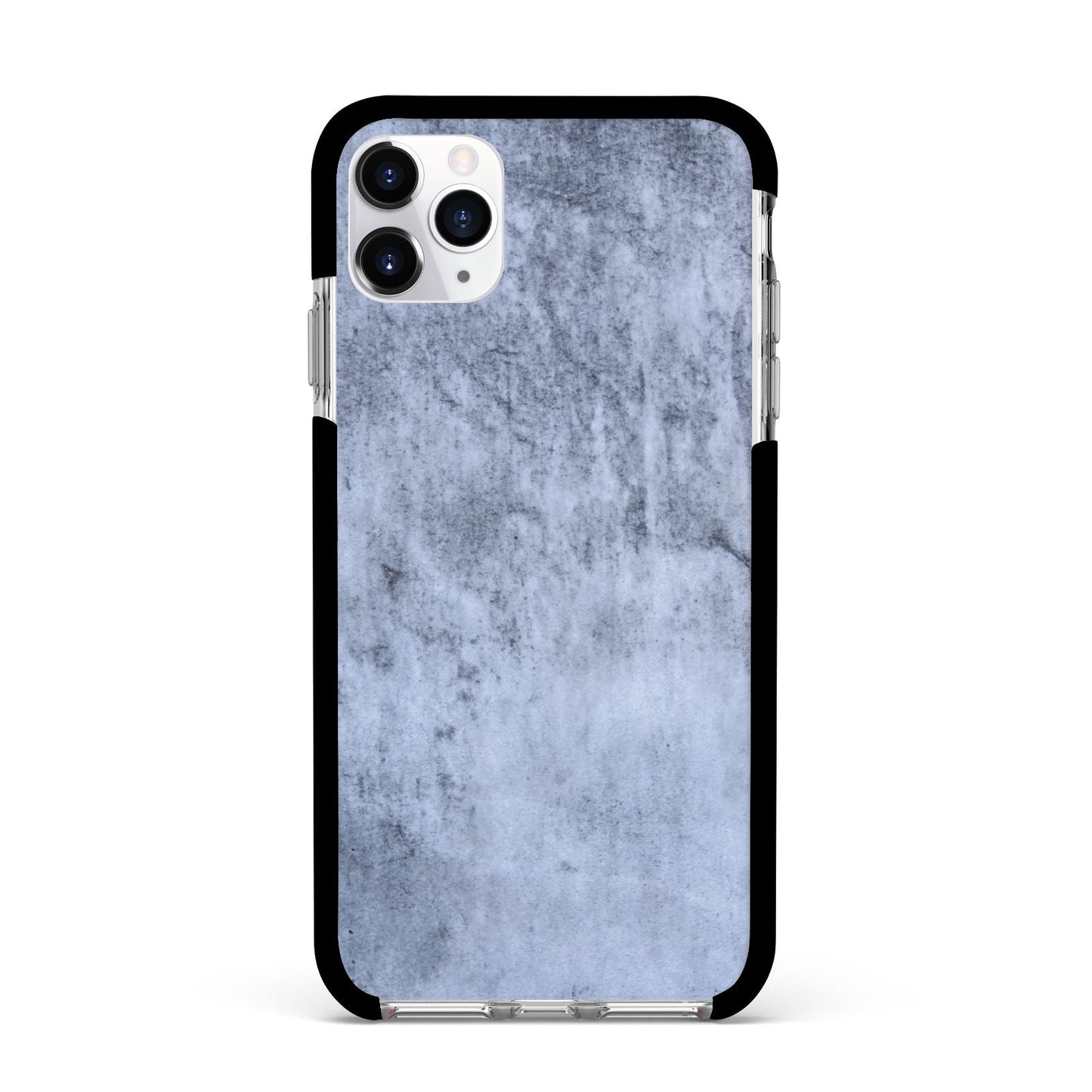 Faux Marble Dark Grey Apple iPhone 11 Pro Max in Silver with Black Impact Case