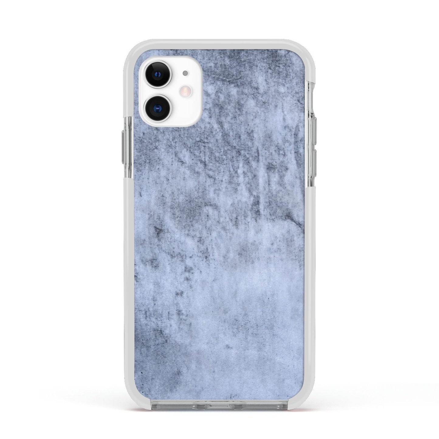 Faux Marble Dark Grey Apple iPhone 11 in White with White Impact Case