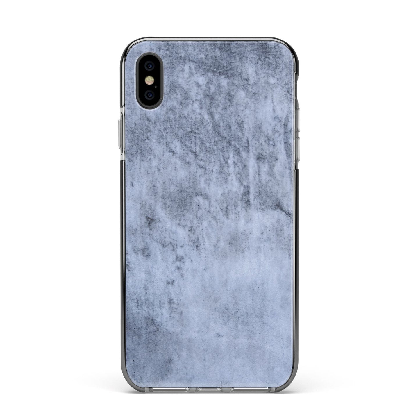 Faux Marble Dark Grey Apple iPhone Xs Max Impact Case Black Edge on Black Phone