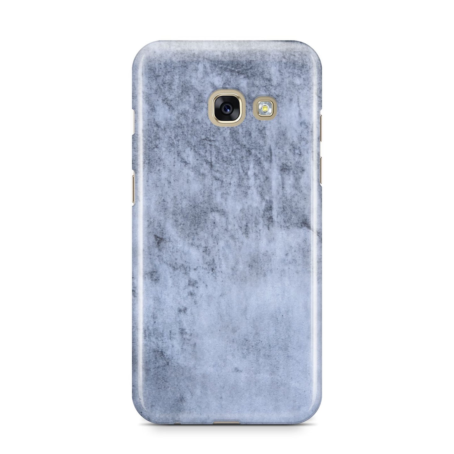 Faux Marble Dark Grey Samsung Galaxy A3 2017 Case on gold phone