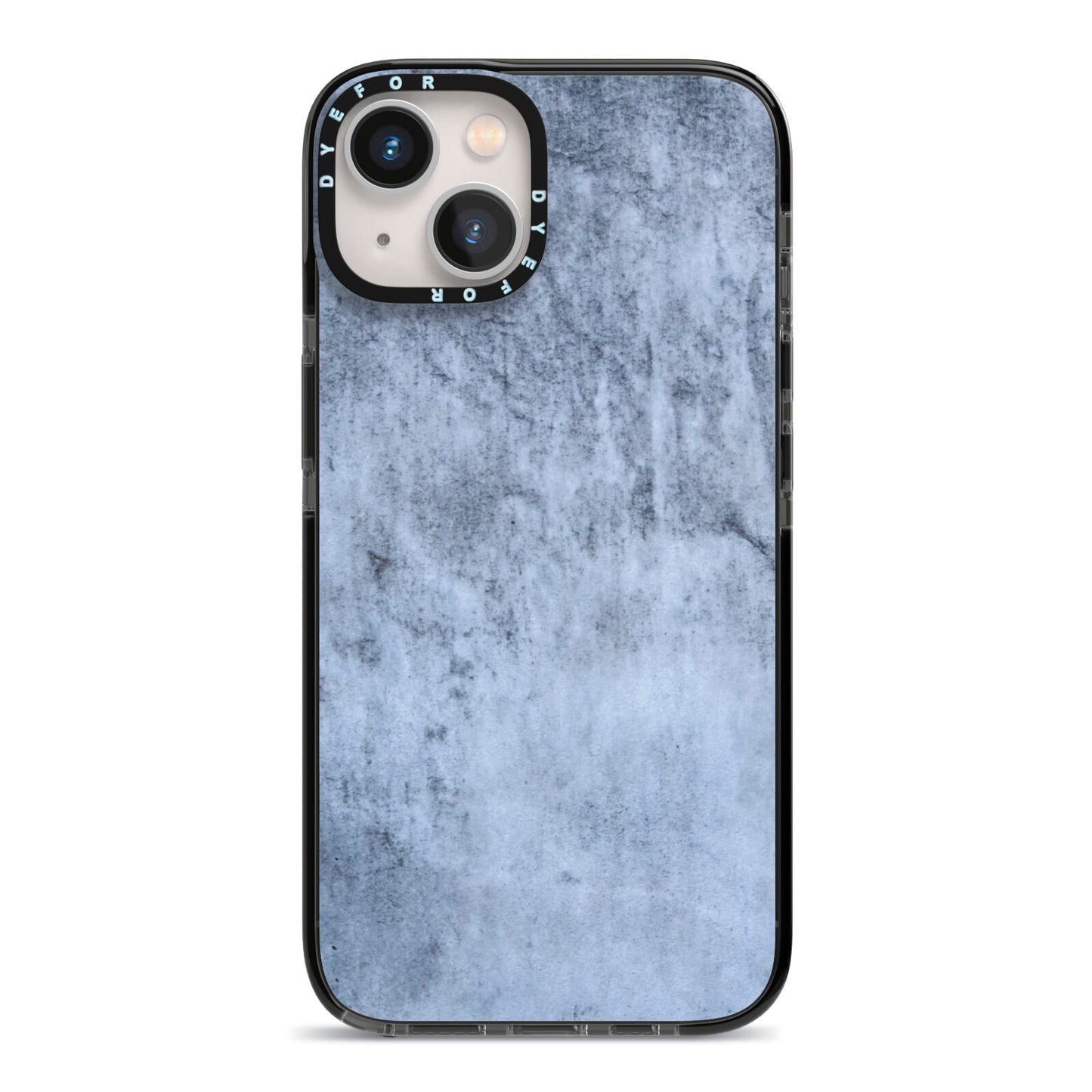 Faux Marble Dark Grey iPhone 13 Black Impact Case on Silver phone