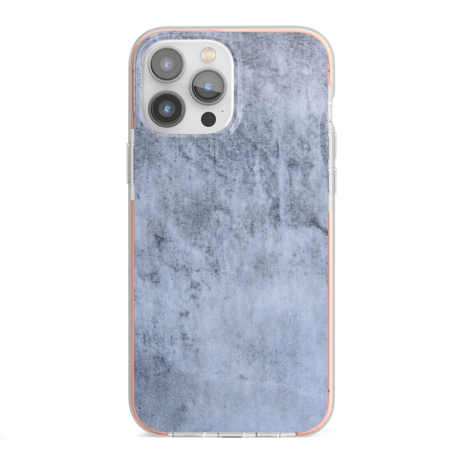 Faux Marble Dark Grey iPhone 13 Pro Max TPU Impact Case with Pink Edges