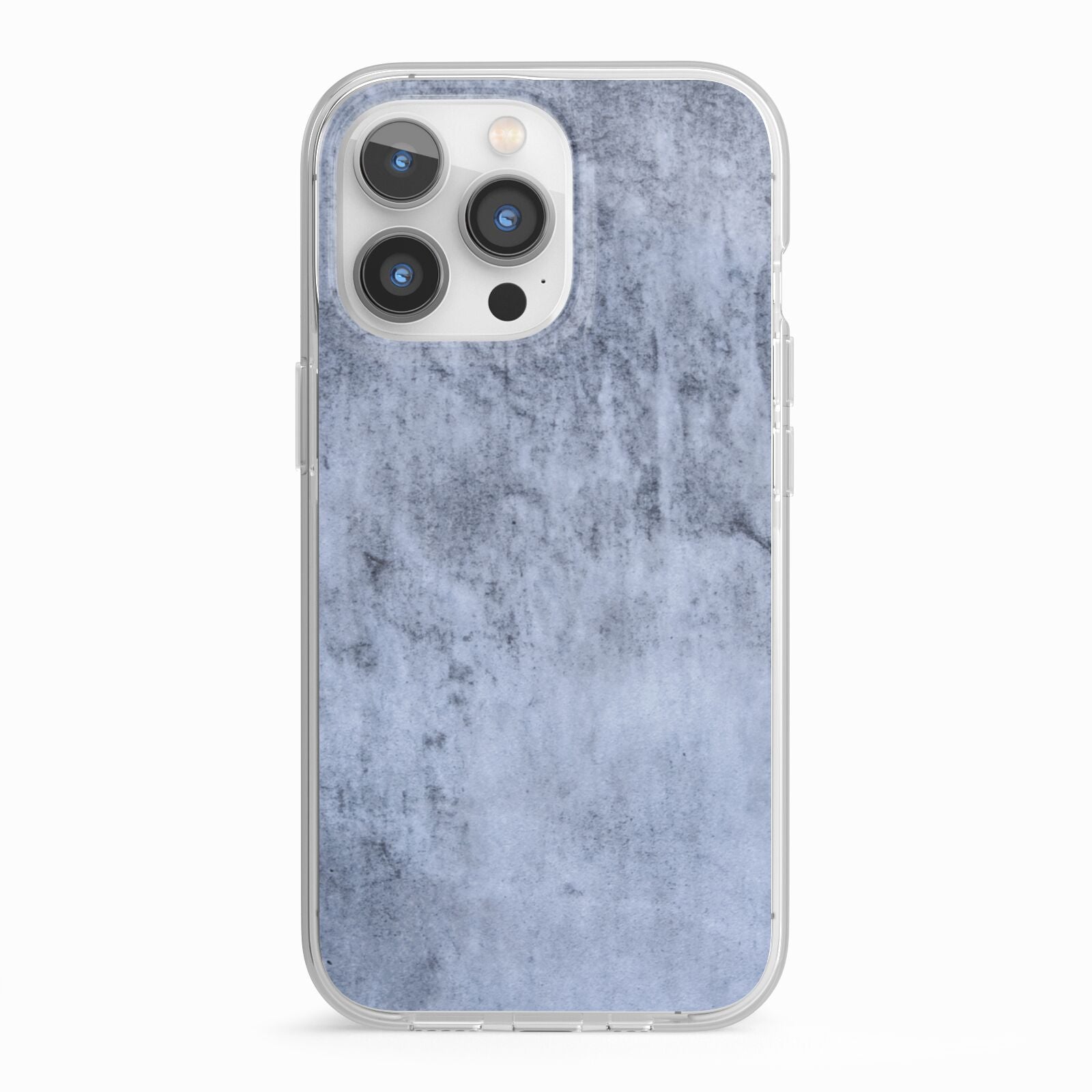 Faux Marble Dark Grey iPhone 13 Pro TPU Impact Case with White Edges