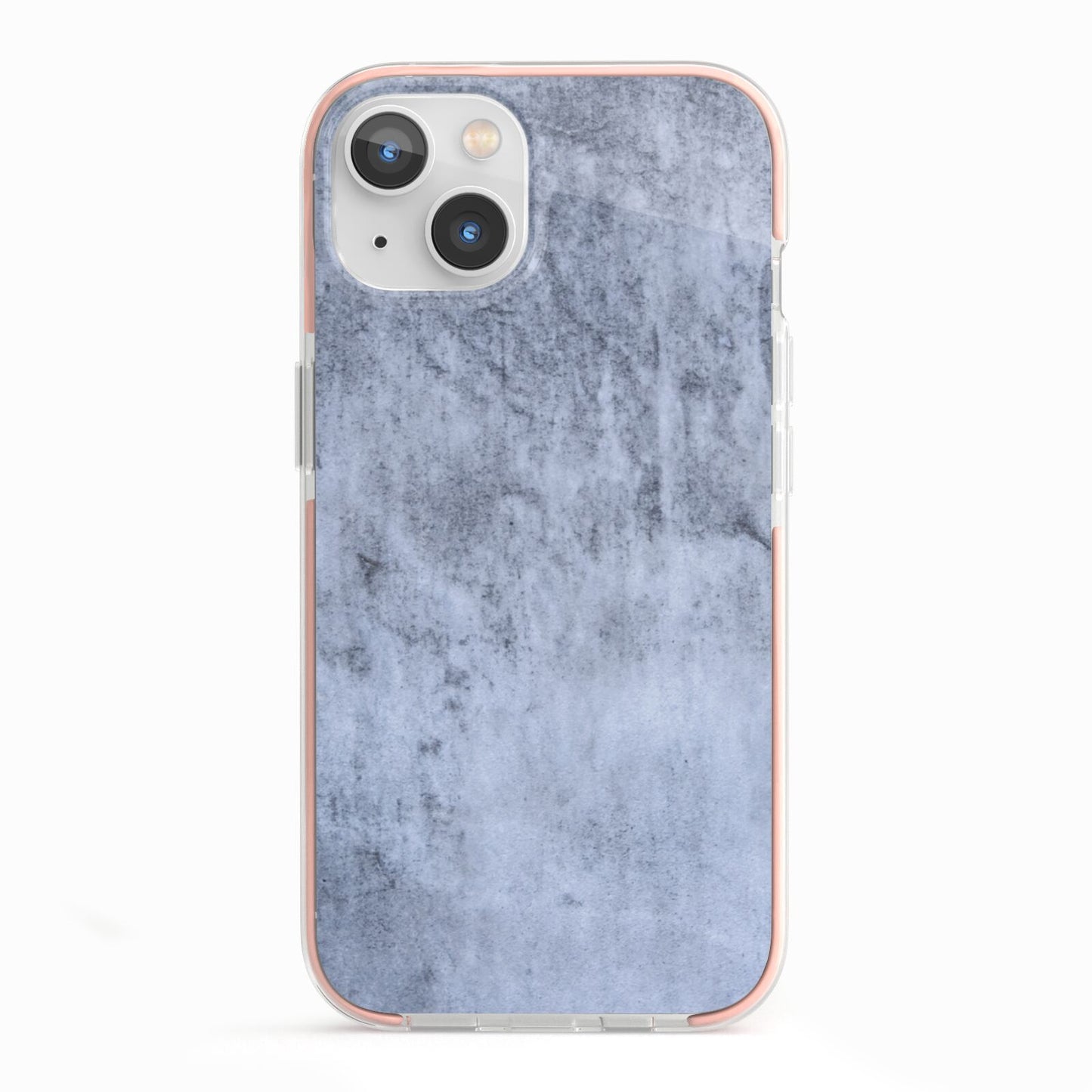 Faux Marble Dark Grey iPhone 13 TPU Impact Case with Pink Edges