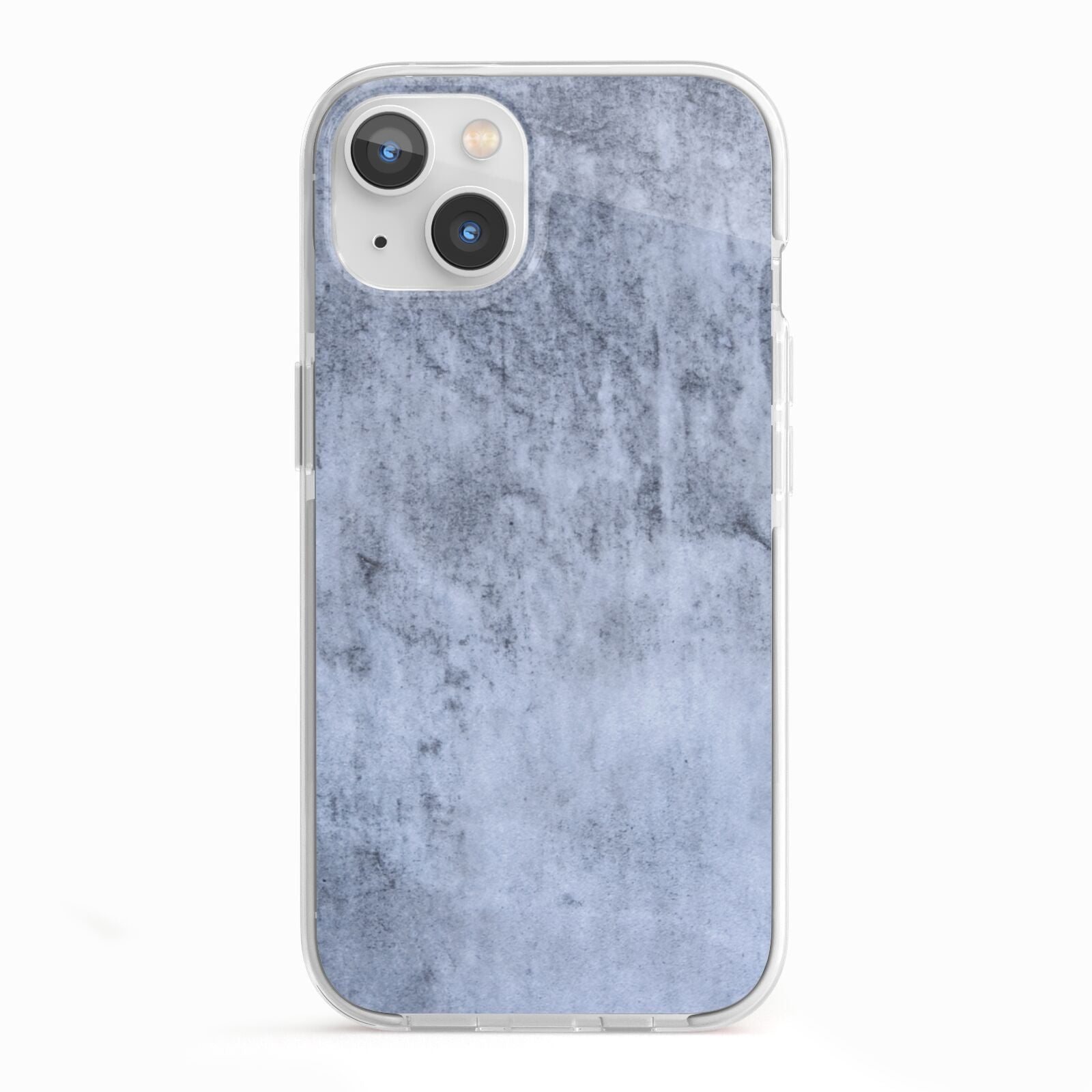 Faux Marble Dark Grey iPhone 13 TPU Impact Case with White Edges