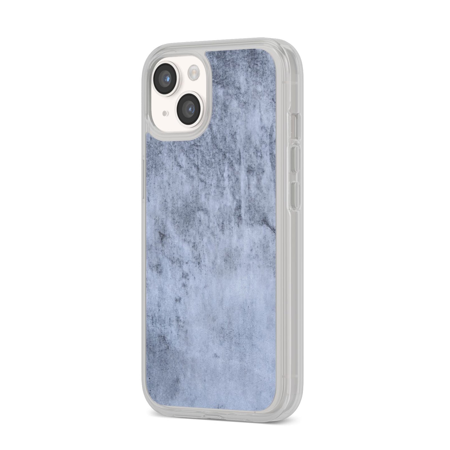 Faux Marble Dark Grey iPhone 14 Clear Tough Case Starlight Angled Image