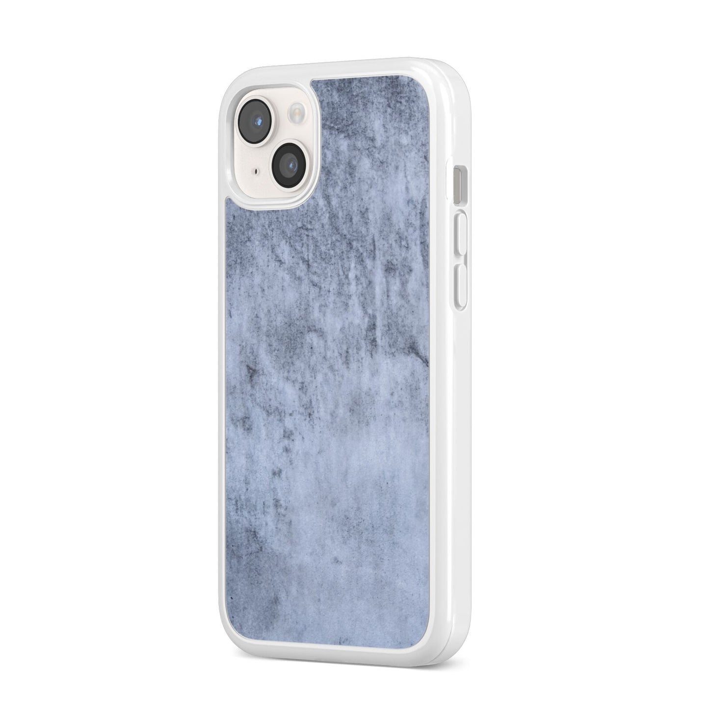 Faux Marble Dark Grey iPhone 14 Plus Clear Tough Case Starlight Angled Image