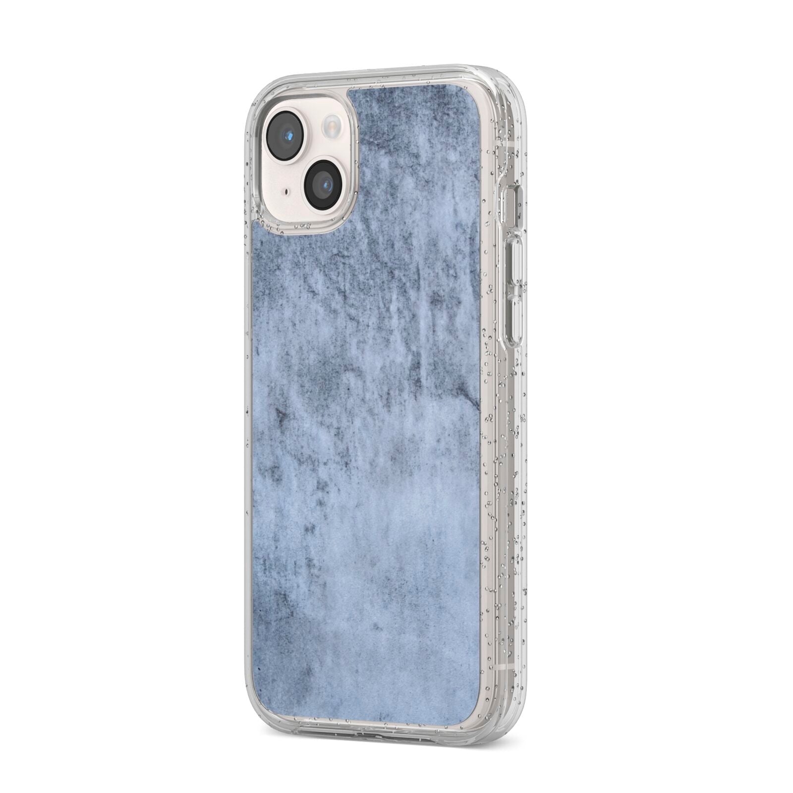 Faux Marble Dark Grey iPhone 14 Plus Glitter Tough Case Starlight Angled Image