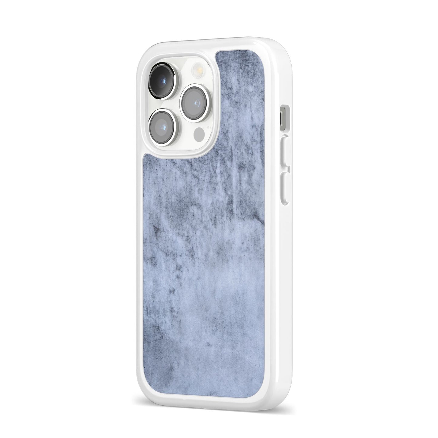 Faux Marble Dark Grey iPhone 14 Pro Clear Tough Case Silver Angled Image