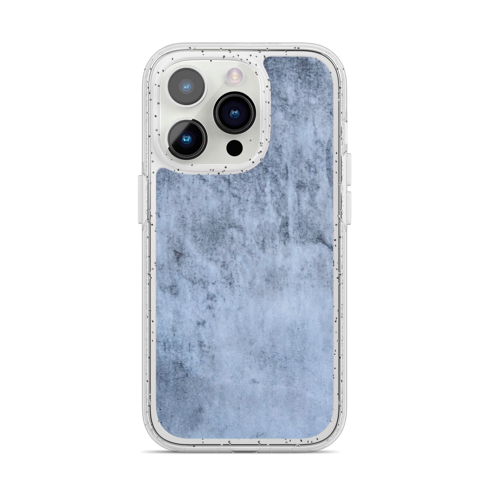 Faux Marble Dark Grey iPhone 14 Pro Glitter Tough Case Silver