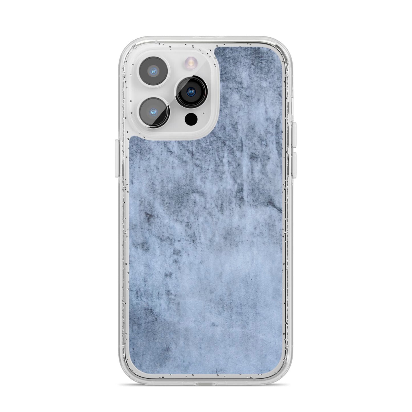 Faux Marble Dark Grey iPhone 14 Pro Max Glitter Tough Case Silver