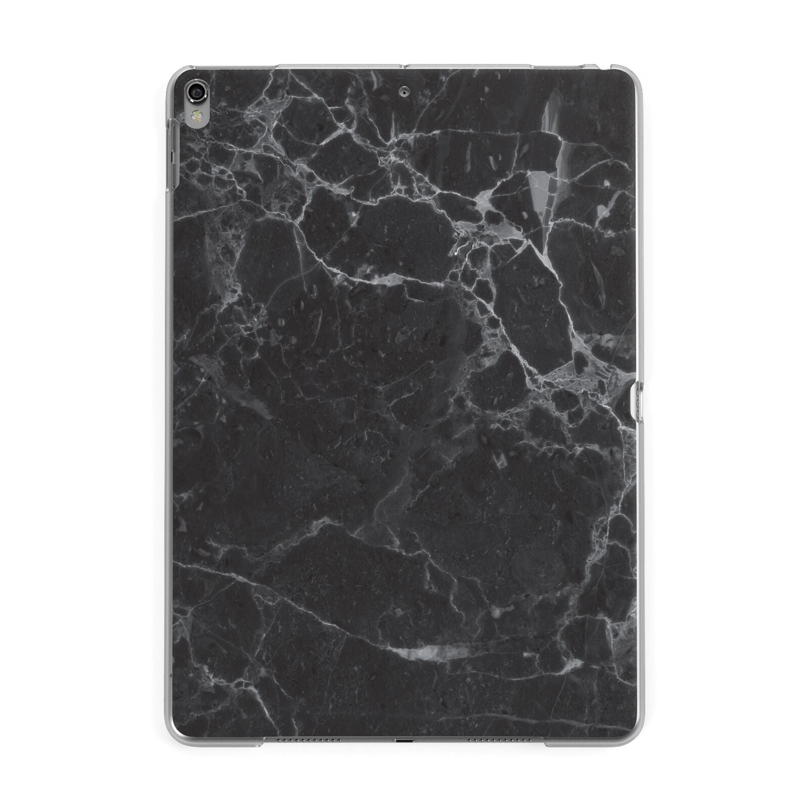 Faux Marble Effect Black Apple iPad Grey Case