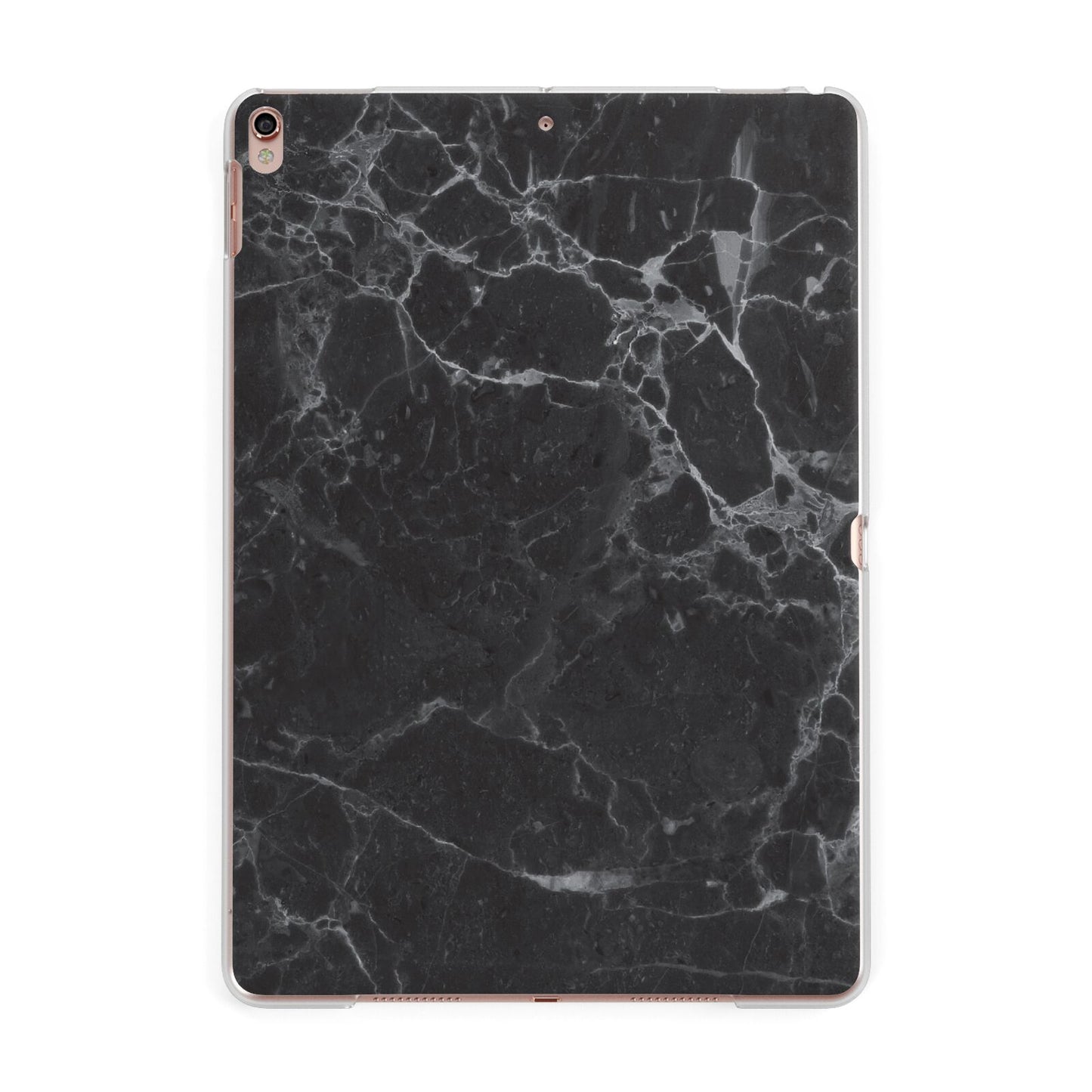 Faux Marble Effect Black Apple iPad Rose Gold Case