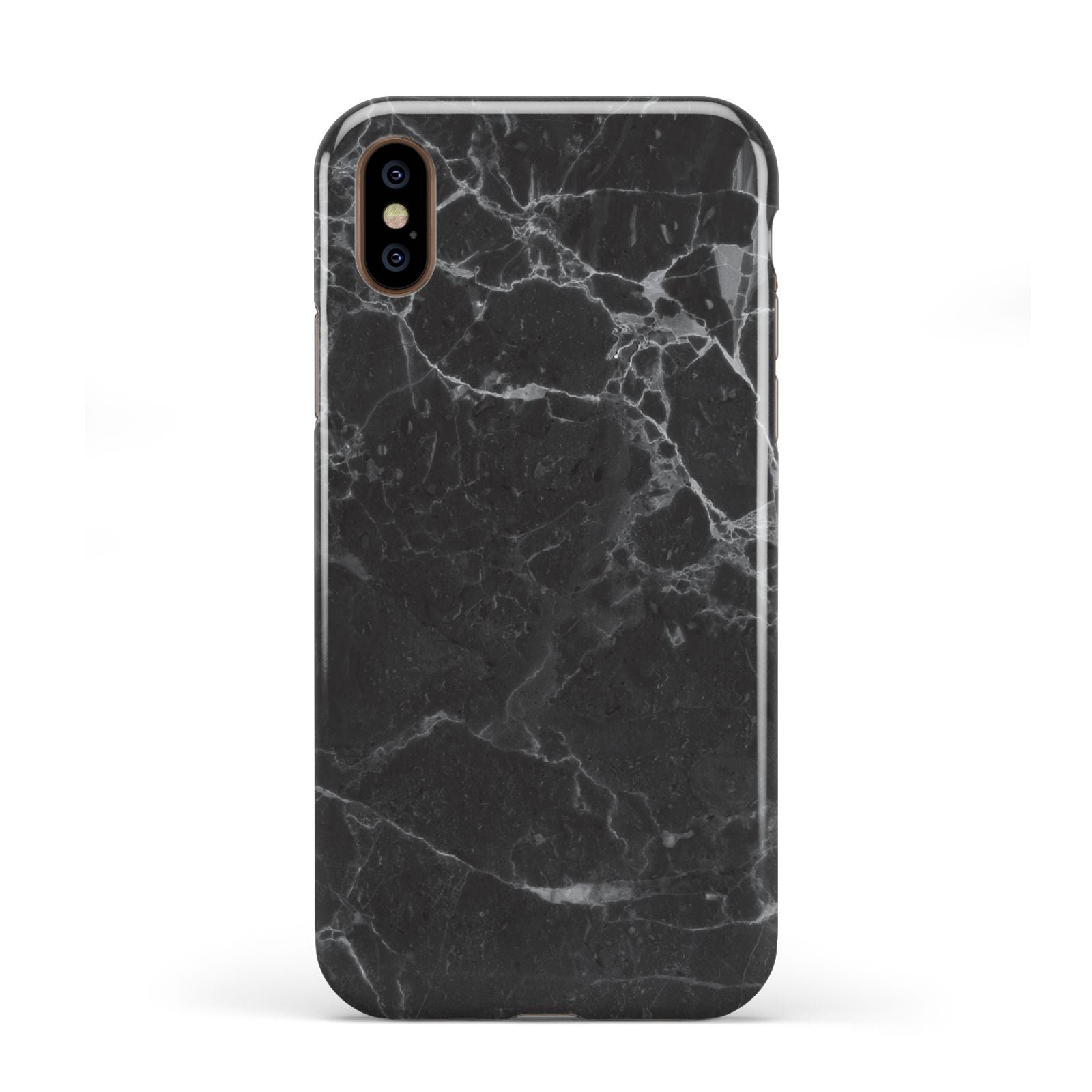 Faux Marble Effect Black Apple iPhone XS 3D Tough