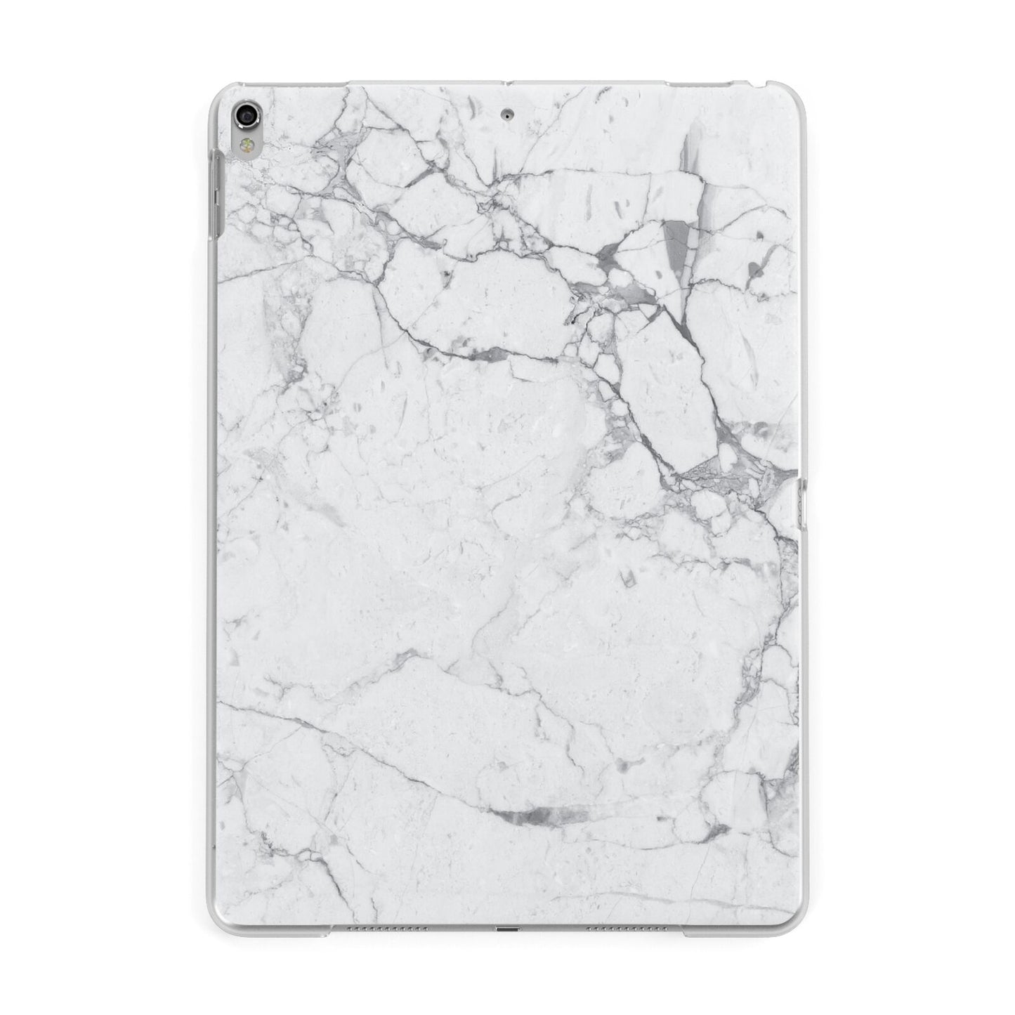 Faux Marble Effect Grey White Apple iPad Silver Case