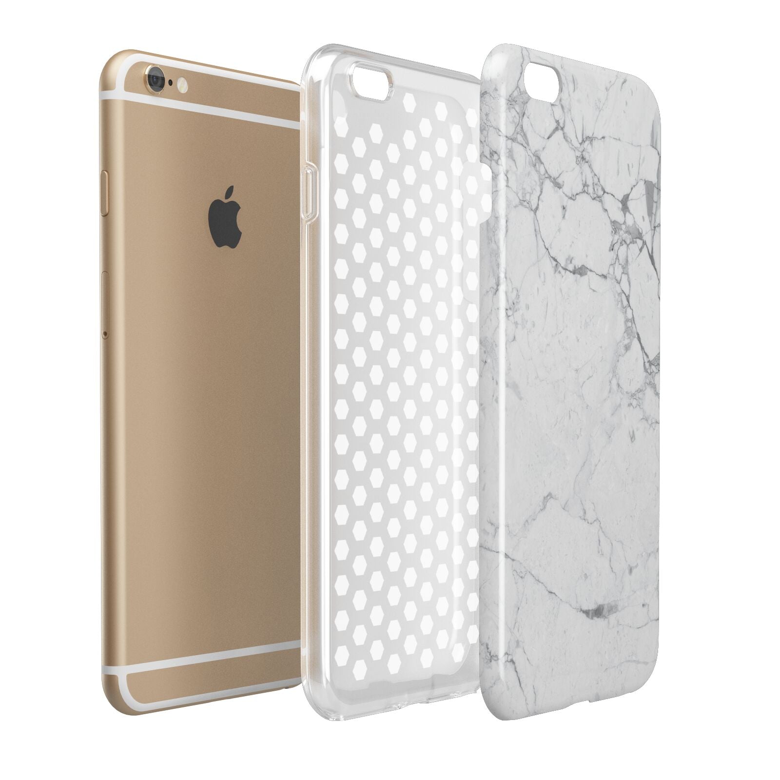 Faux Marble Effect Grey White Apple iPhone 6 Plus 3D Tough Case Expand Detail Image