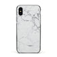 Faux Marble Effect Grey White Apple iPhone Xs Impact Case Black Edge on Black Phone