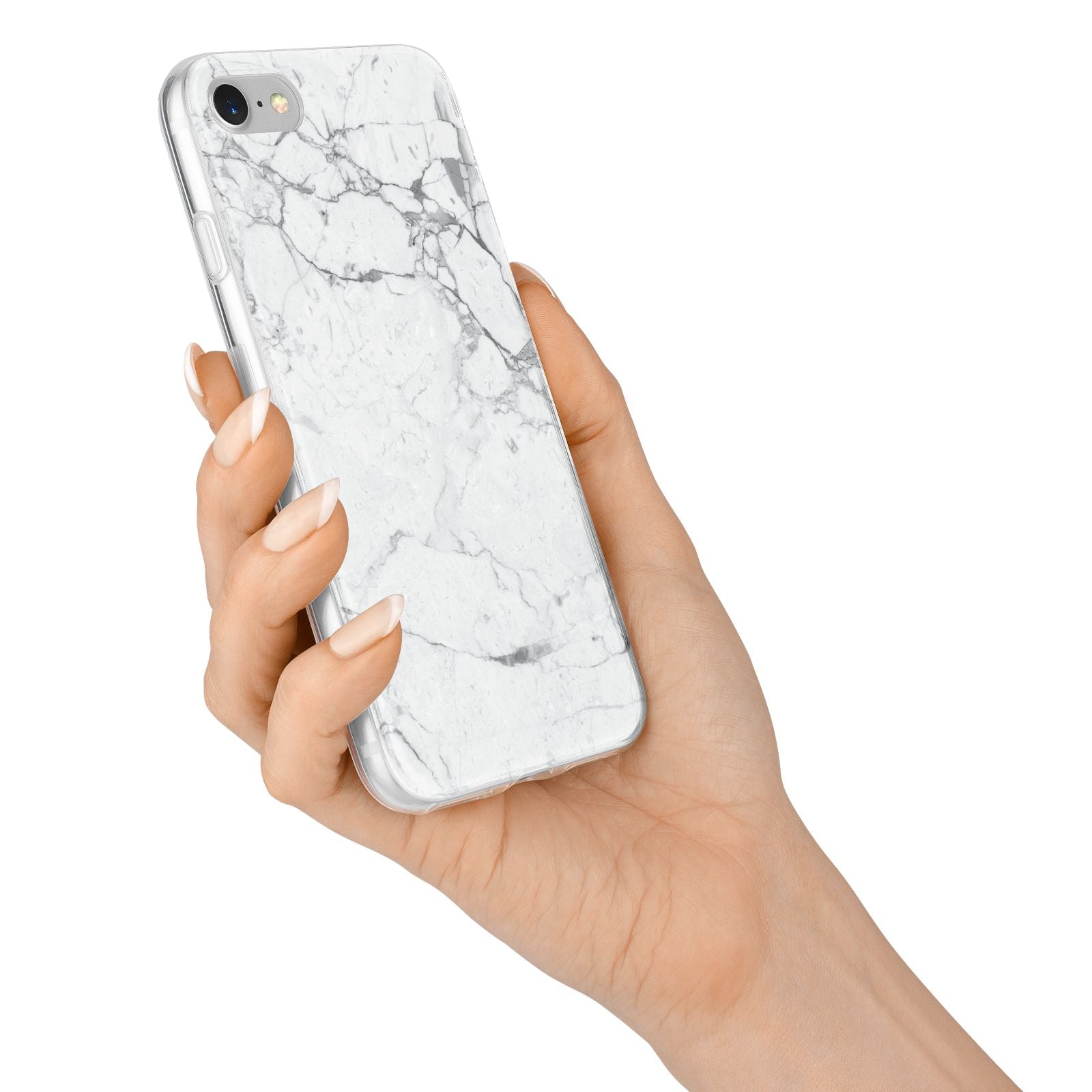 Faux Marble Effect Grey White iPhone 7 Bumper Case on Silver iPhone Alternative Image