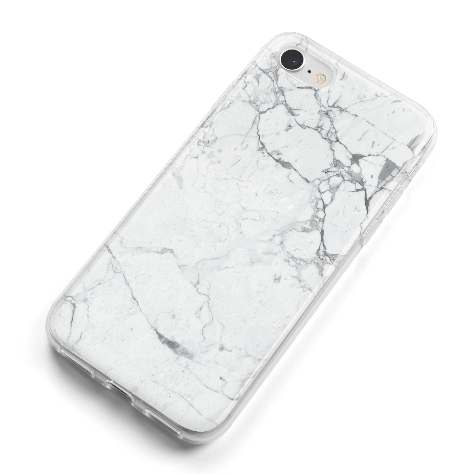 Faux Marble Effect Grey White iPhone 8 Bumper Case on Silver iPhone Alternative Image