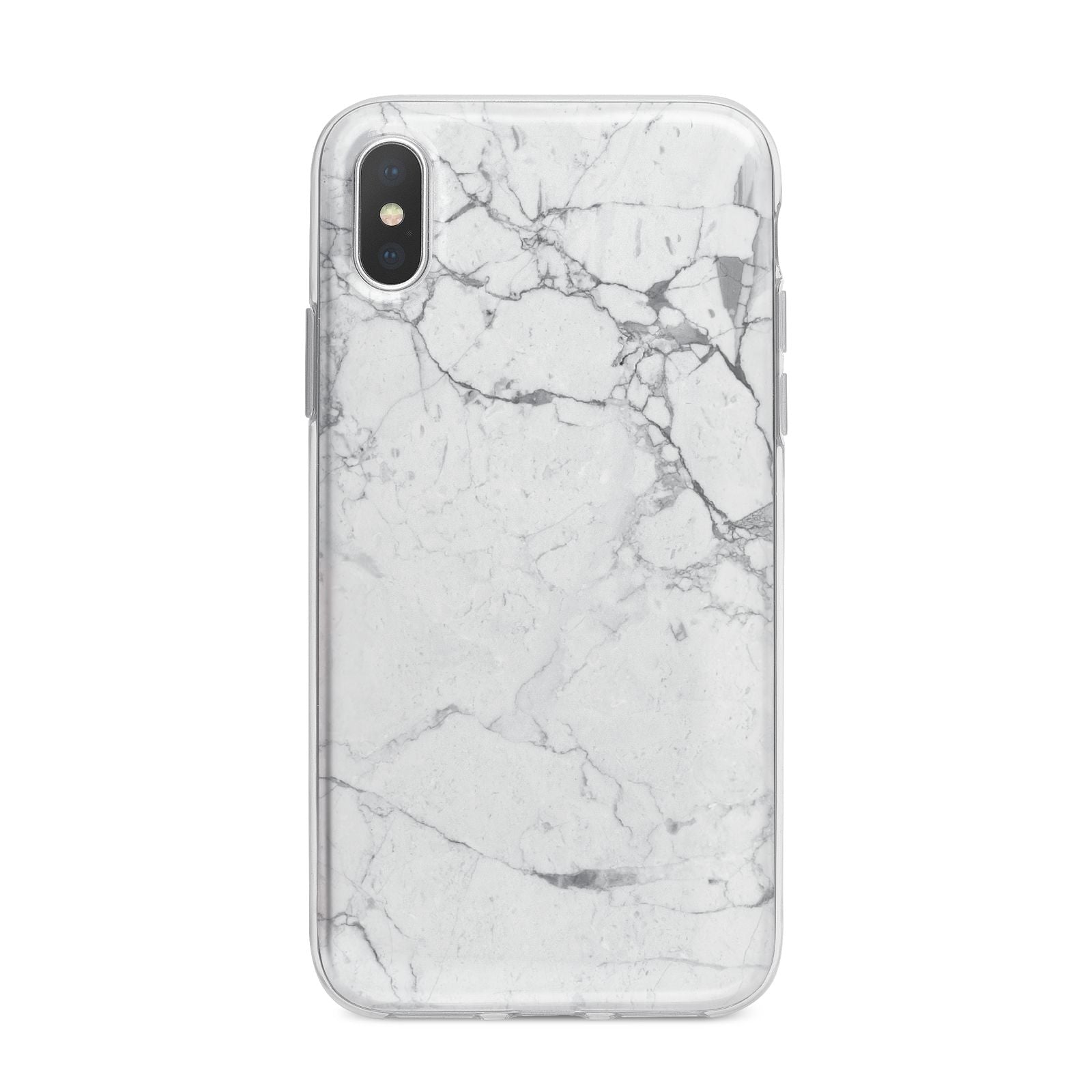 Faux Marble Effect Grey White iPhone X Bumper Case on Silver iPhone Alternative Image 1