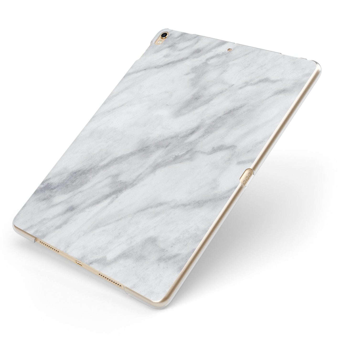 Faux Marble Effect Italian Apple iPad Case on Gold iPad Side View