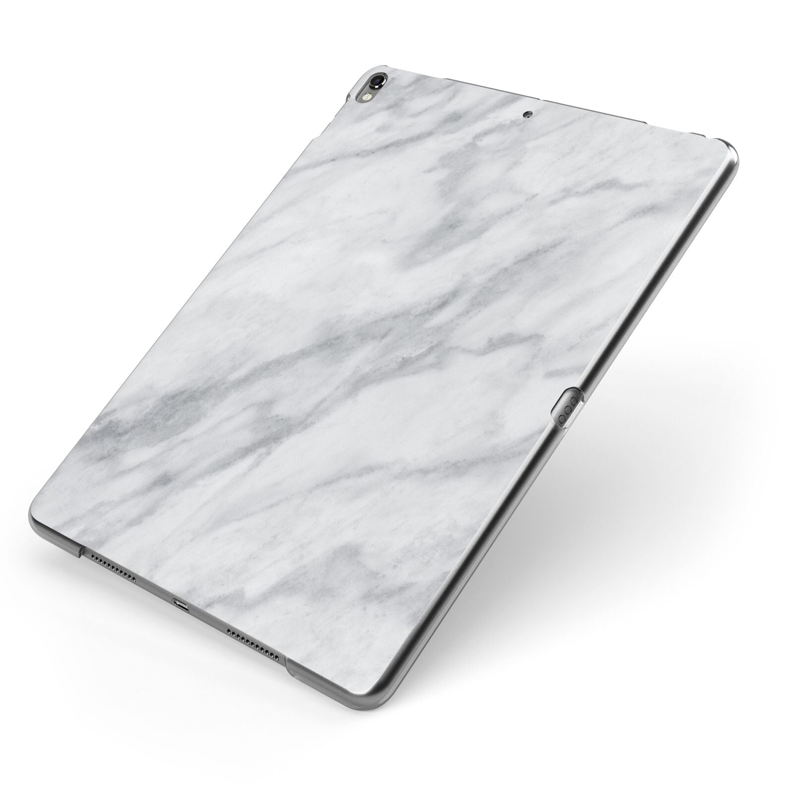 Faux Marble Effect Italian Apple iPad Case on Grey iPad Side View