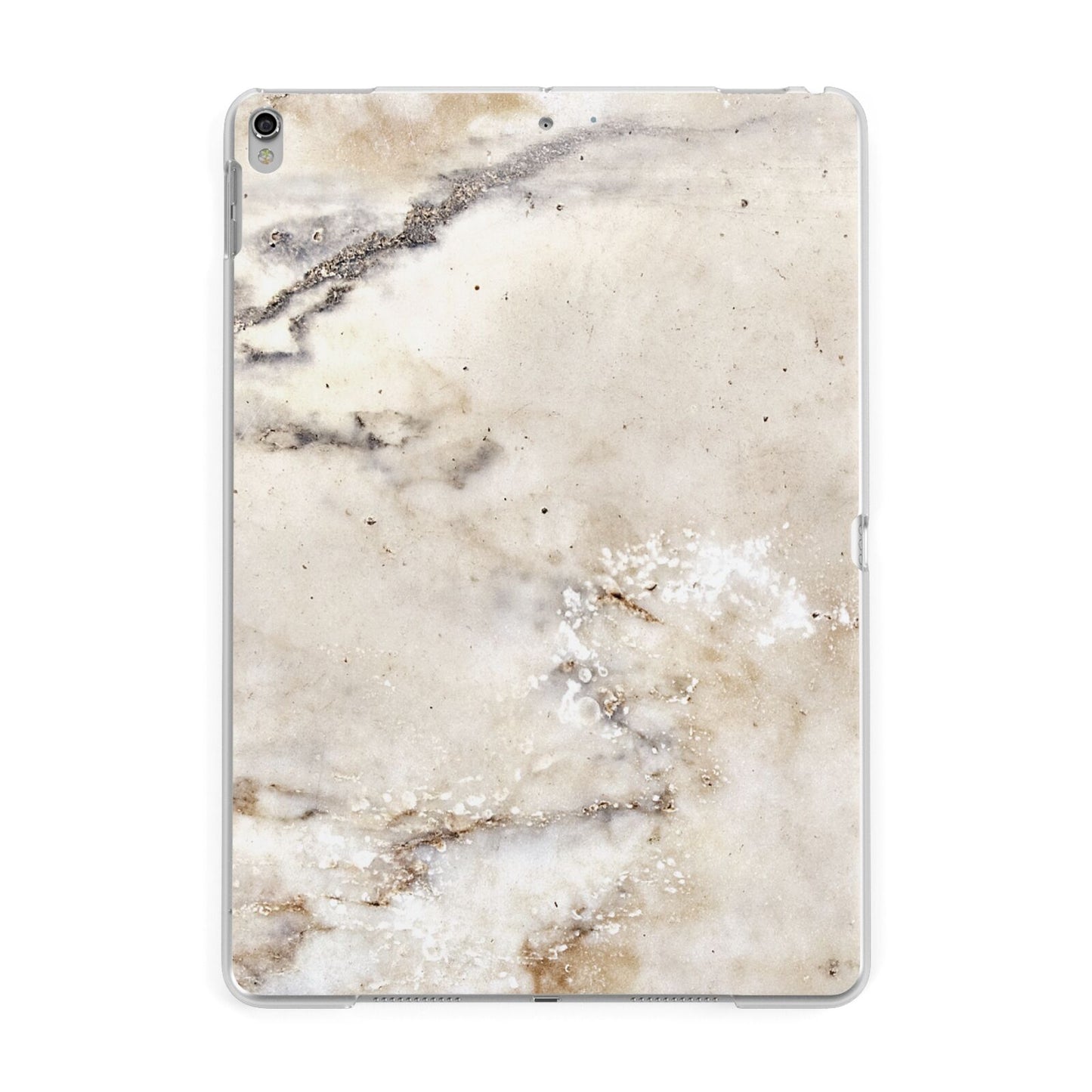 Faux Marble Effect Print Apple iPad Silver Case