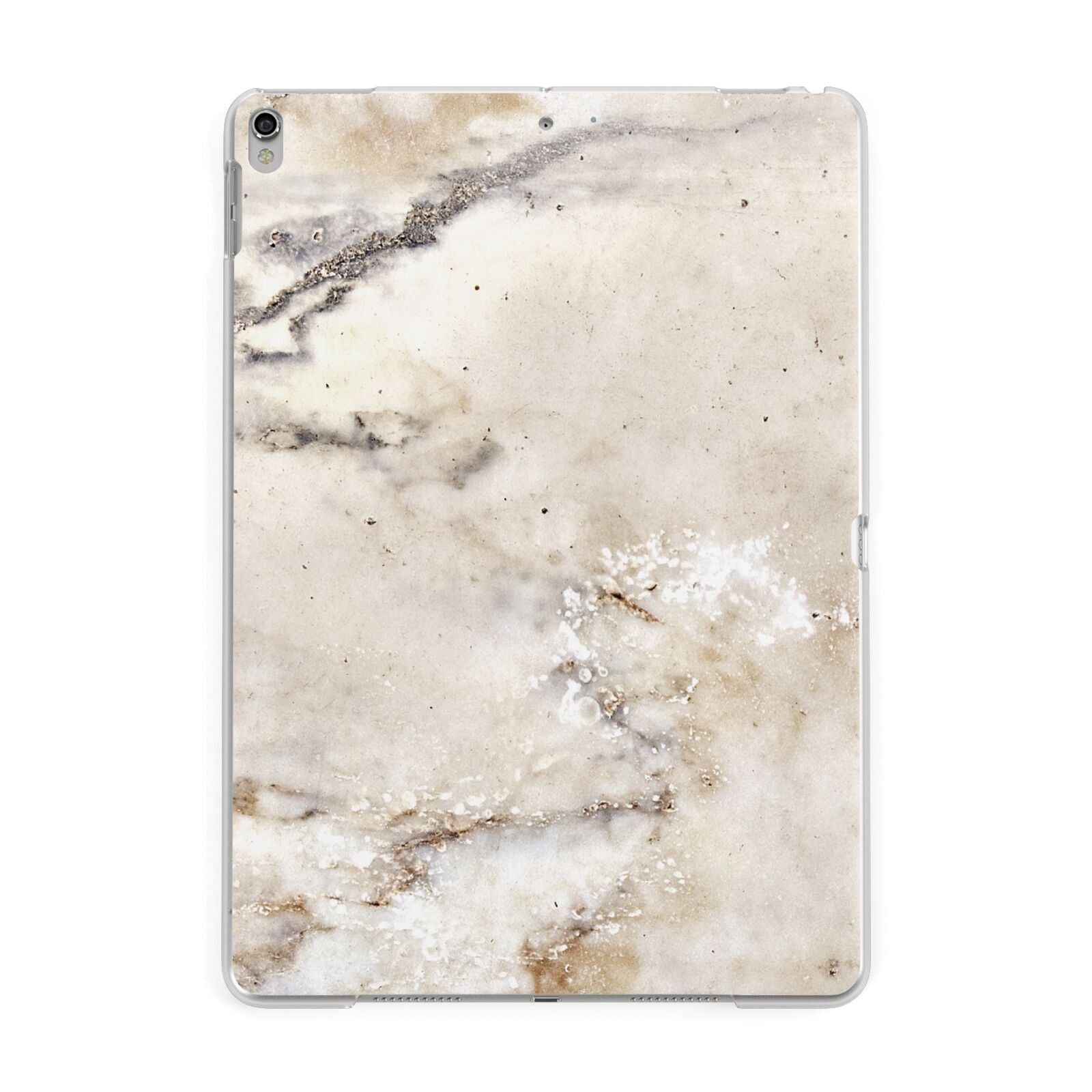 Faux Marble Effect Print Apple iPad Silver Case