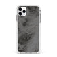 Faux Marble Grey Black Apple iPhone 11 Pro Max in Silver with White Impact Case