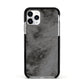 Faux Marble Grey Black Apple iPhone 11 Pro in Silver with Black Impact Case