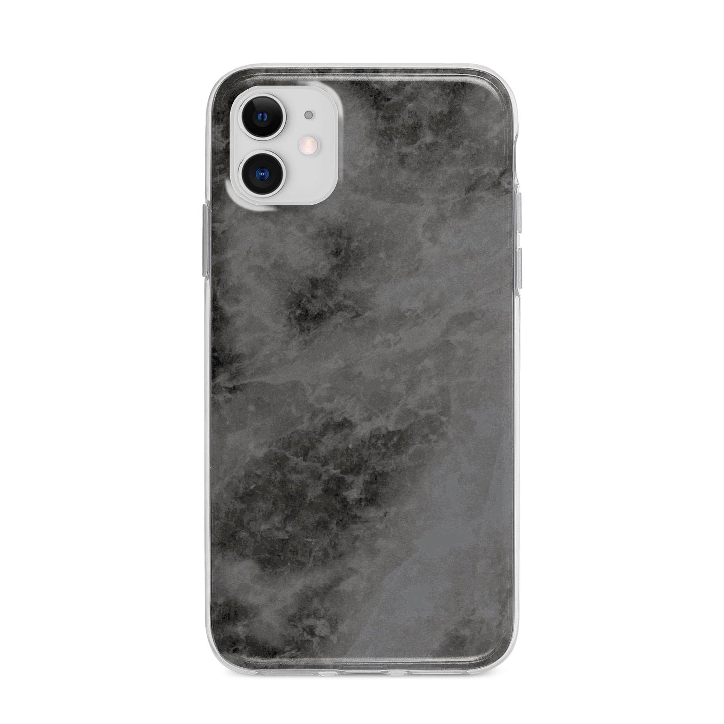 Faux Marble Grey Black Apple iPhone 11 in White with Bumper Case