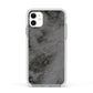 Faux Marble Grey Black Apple iPhone 11 in White with White Impact Case
