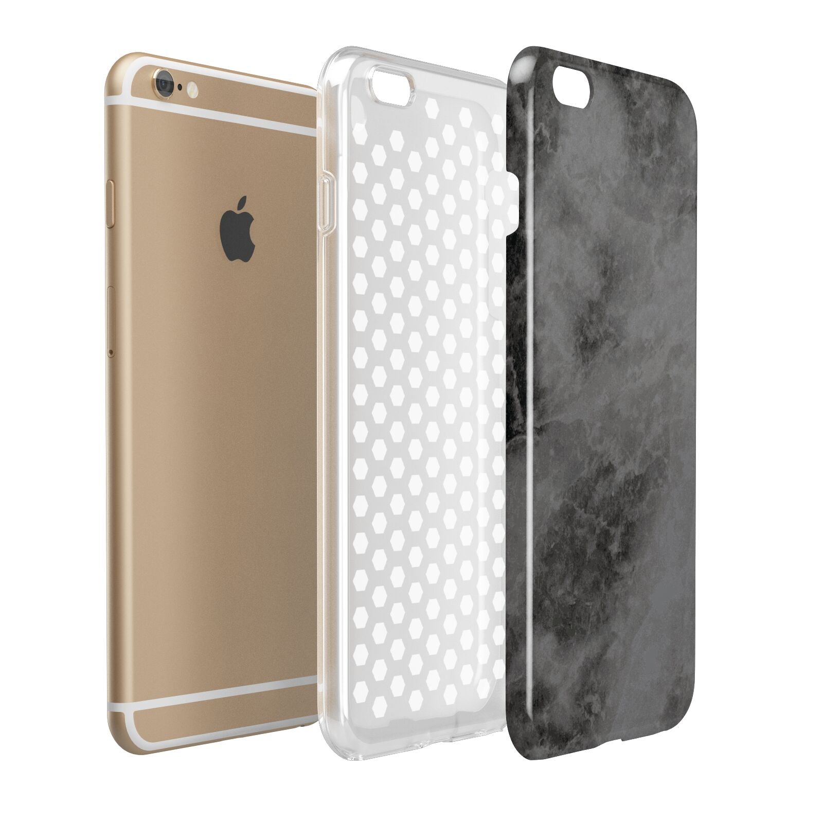 Faux Marble Grey Black Apple iPhone 6 Plus 3D Tough Case Expand Detail Image