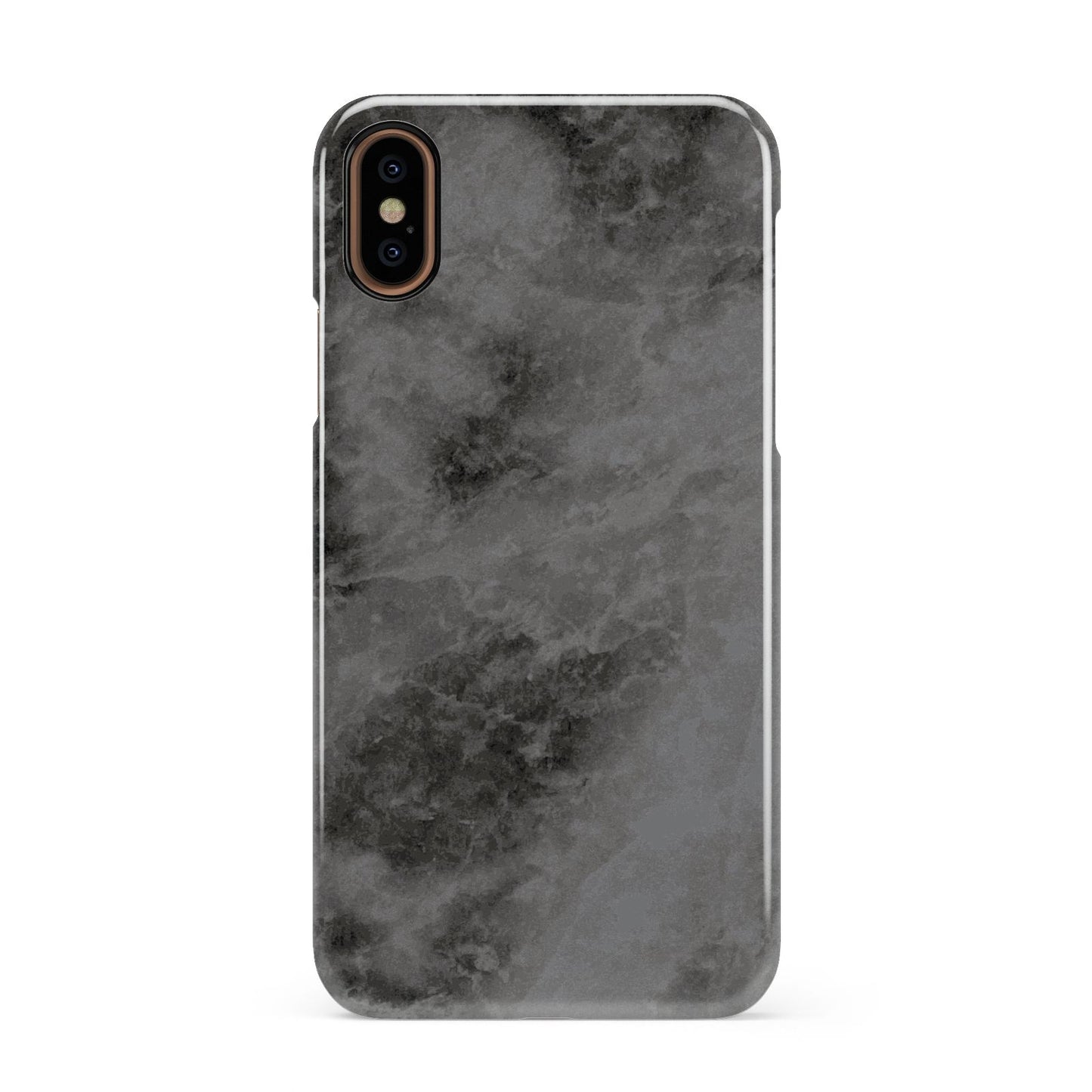 Faux Marble Grey Black Apple iPhone XS 3D Snap Case