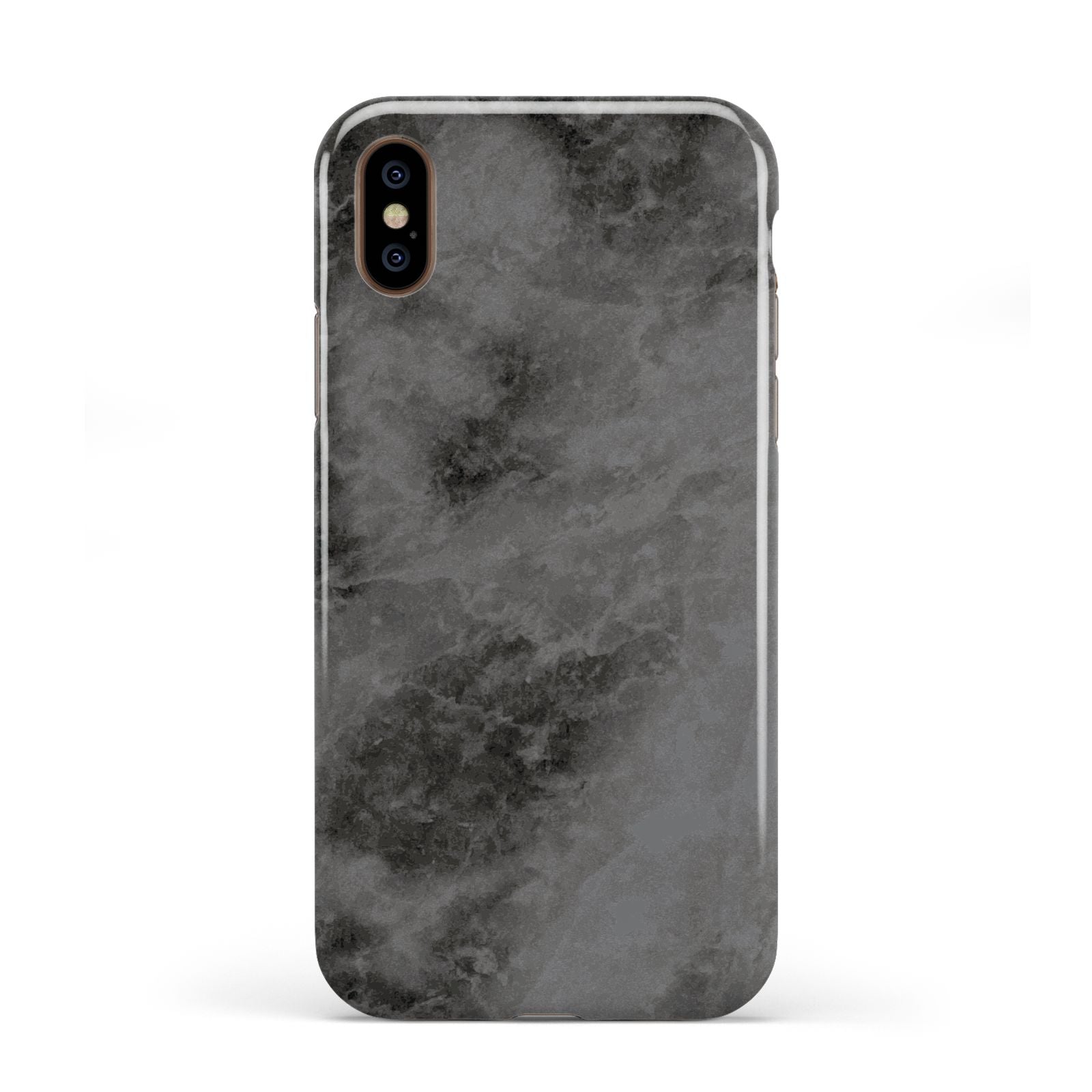 Faux Marble Grey Black Apple iPhone XS 3D Tough