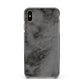 Faux Marble Grey Black Apple iPhone Xs Max Impact Case Black Edge on Gold Phone
