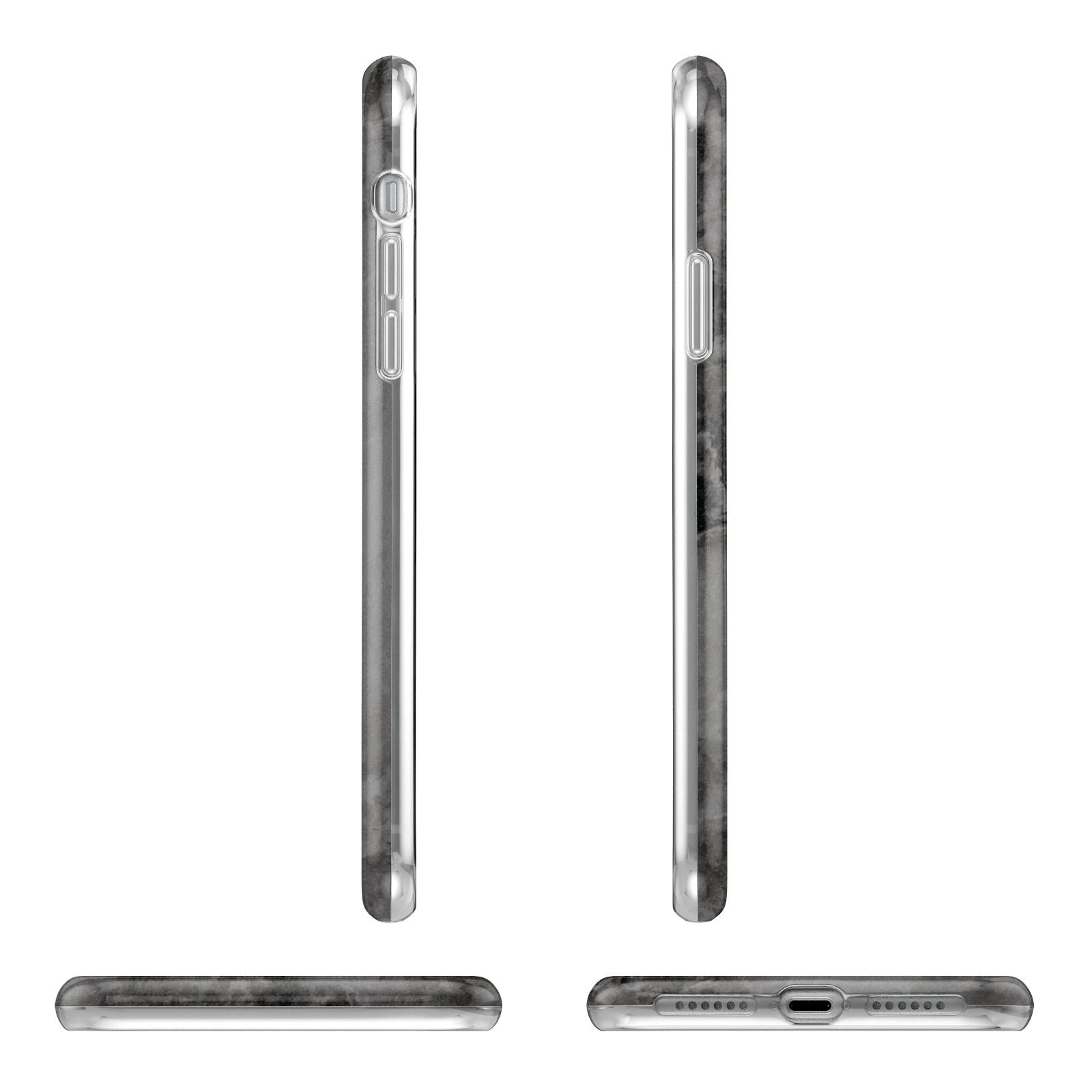 Faux Marble Grey Black iPhone 11 Pro 3D Tough Case Angle Images