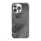 Faux Marble Grey Black iPhone 13 Pro Clear Bumper Case