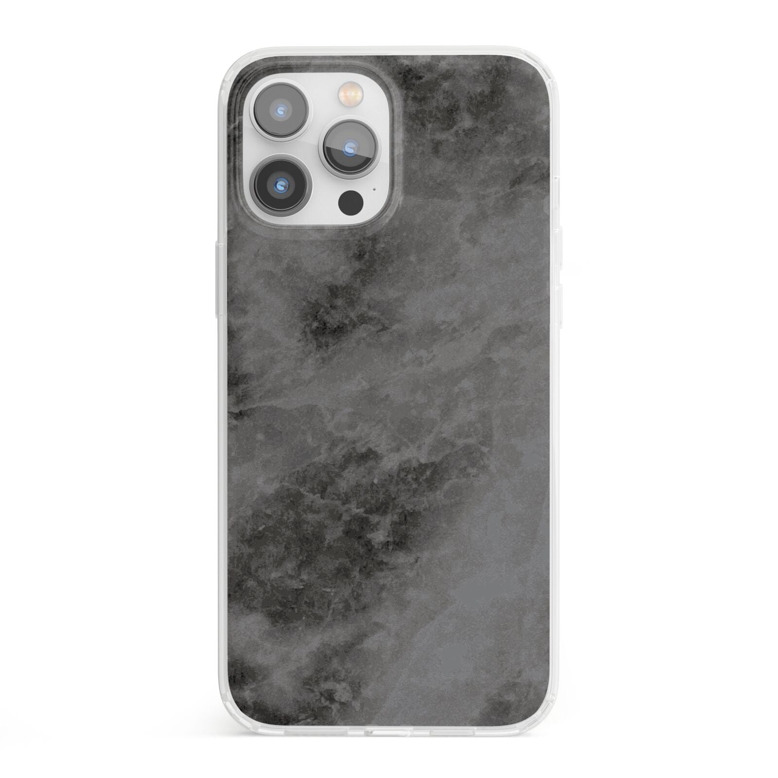 Faux Marble Grey Black iPhone 13 Pro Max Clear Bumper Case