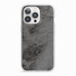 Faux Marble Grey Black iPhone 13 Pro TPU Impact Case with White Edges