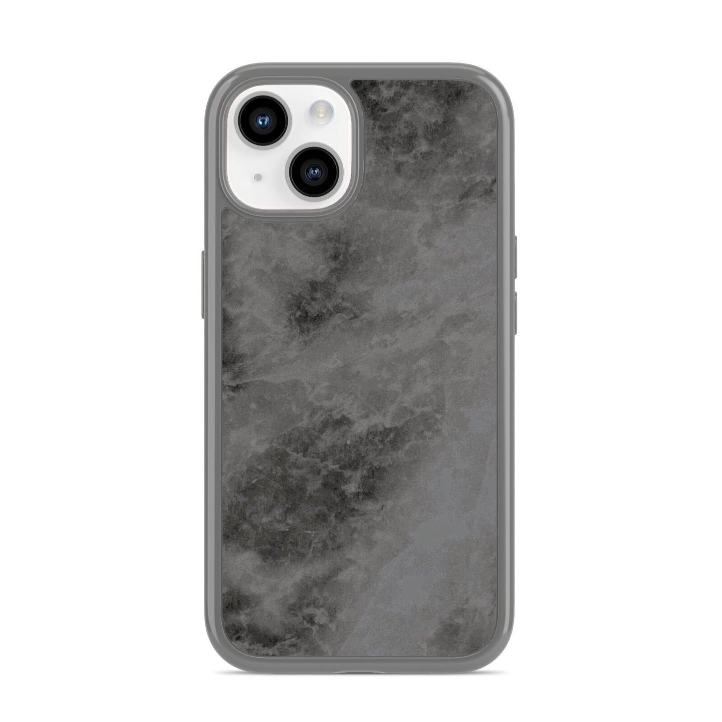 Faux Marble Grey Black iPhone 14 Clear Tough Case Starlight