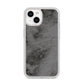 Faux Marble Grey Black iPhone 14 Glitter Tough Case Starlight