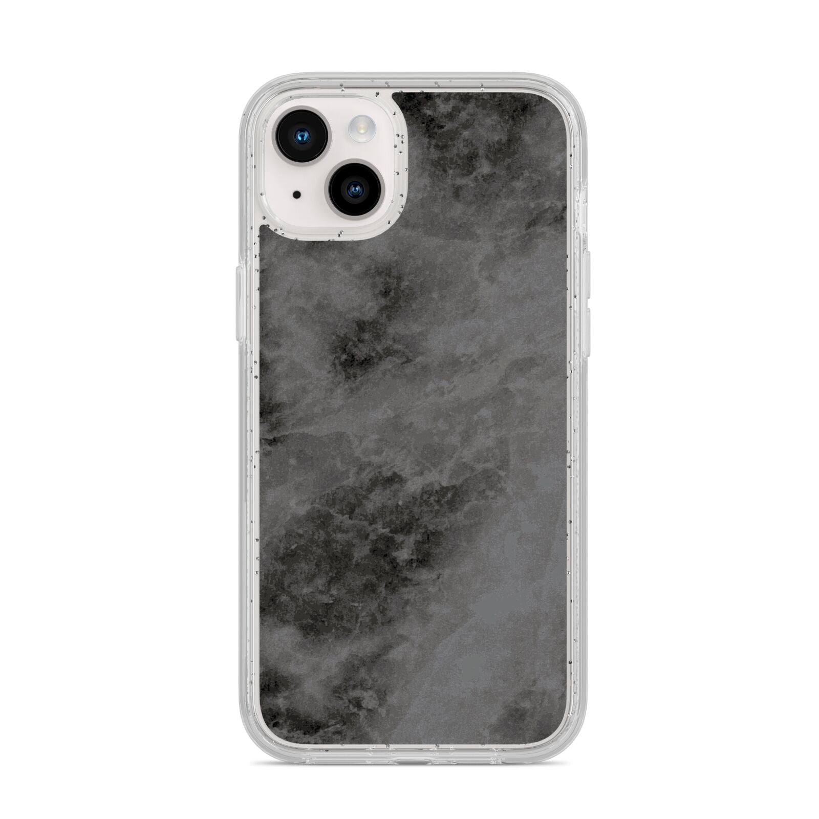 Faux Marble Grey Black iPhone 14 Plus Glitter Tough Case Starlight