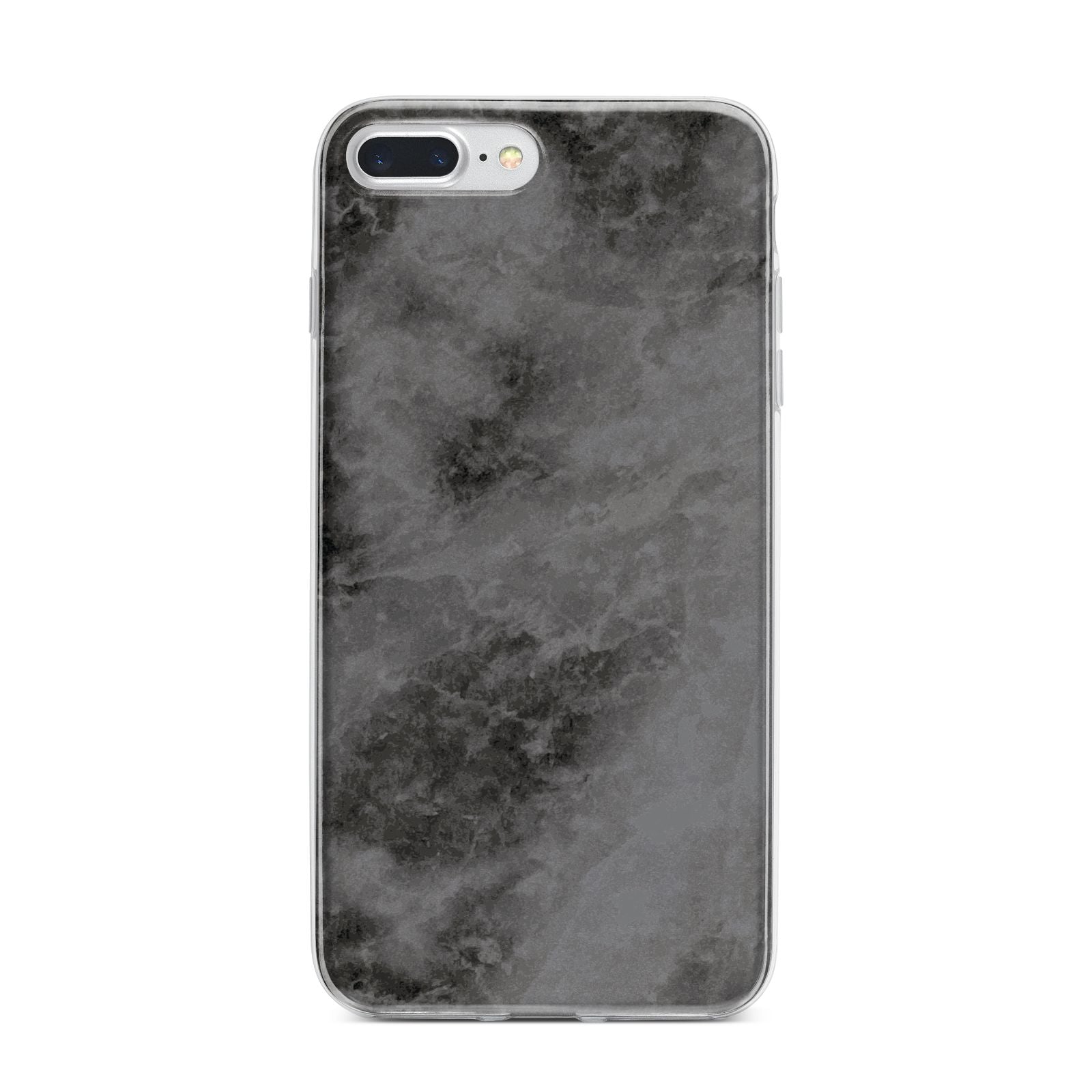 Faux Marble Grey Black iPhone 7 Plus Bumper Case on Silver iPhone