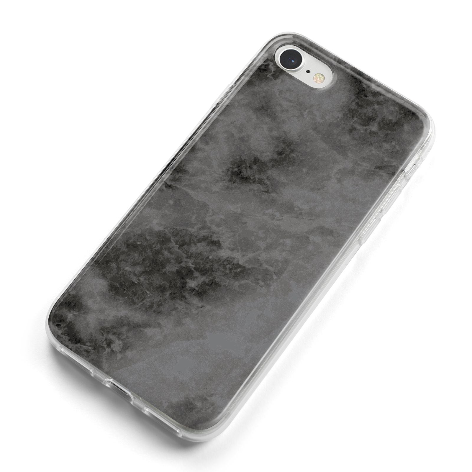 Faux Marble Grey Black iPhone 8 Bumper Case on Silver iPhone Alternative Image