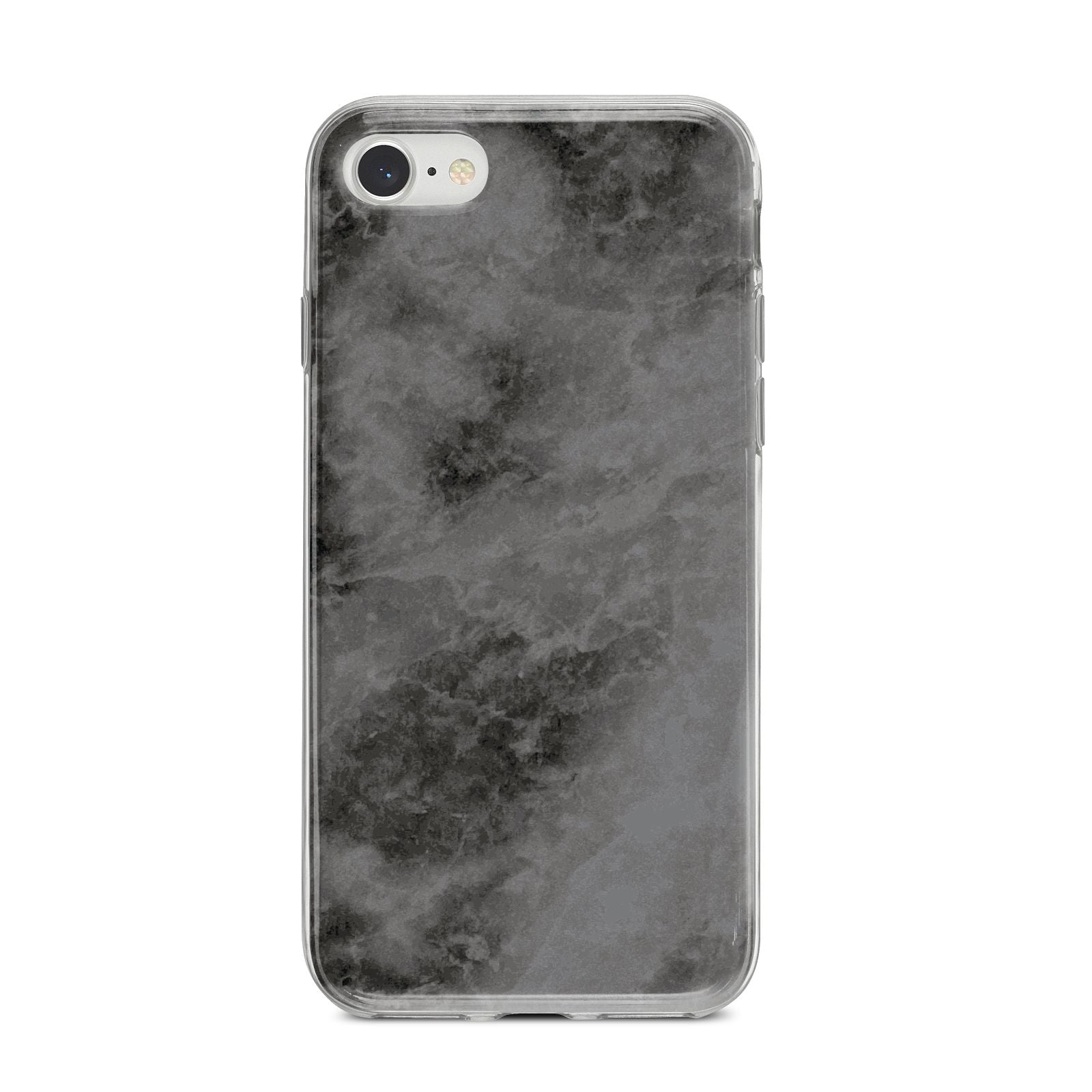Faux Marble Grey Black iPhone 8 Bumper Case on Silver iPhone