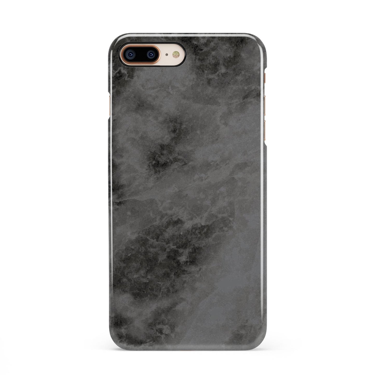 Faux Marble Grey Black iPhone 8 Plus 3D Snap Case on Gold Phone